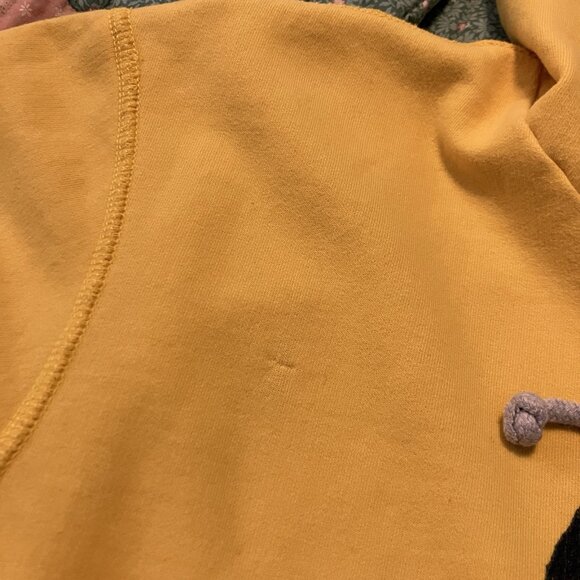 Y2K American Eagle Hoodie Mens XXL Yellow Pullover Spellout Logo - Picture 7 of 7